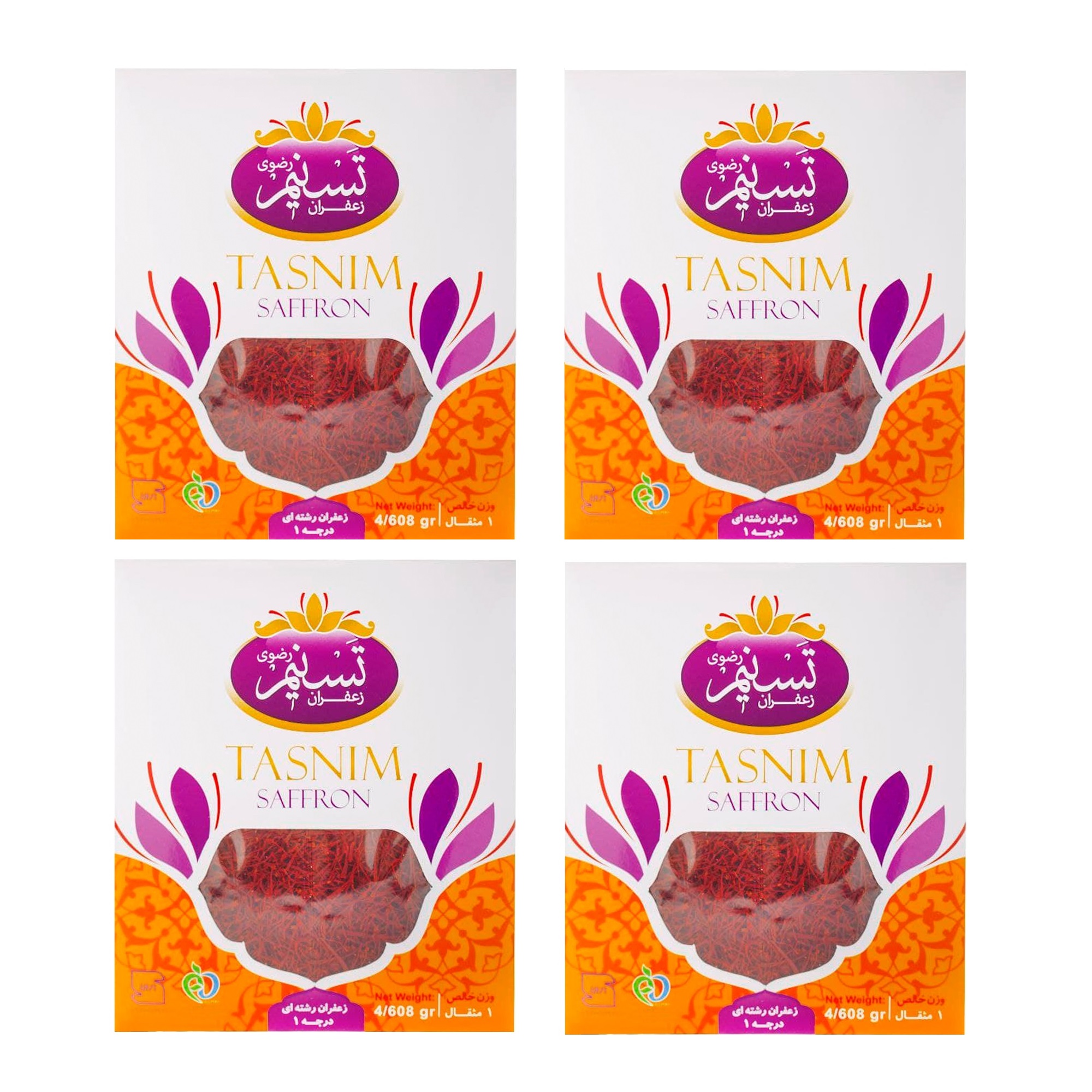 Sargol Tasnim saffron - 4.608 grams, 4 pieces package