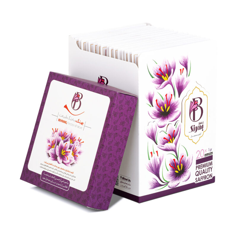Behrang saffron - 1 gram, pack of 20 pieces