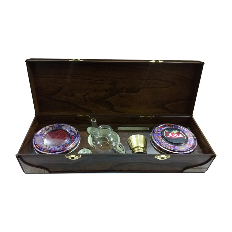 Sargol Mumtaz Hoyar saffron - 9.216 grams with a mortar and a teapot